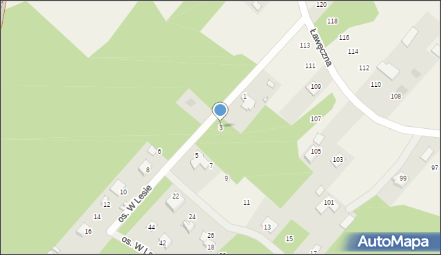 Ciosowa, Osiedle w Lesie, 3, mapa Ciosowa