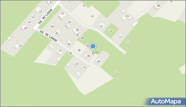 Ciosowa, Osiedle w Lesie, 32, mapa Ciosowa