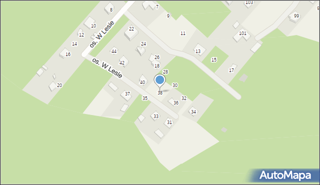 Ciosowa, Osiedle w Lesie, 38, mapa Ciosowa