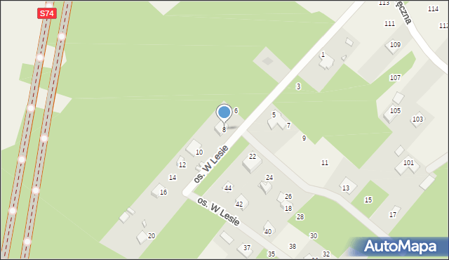Ciosowa, Osiedle w Lesie, 8, mapa Ciosowa