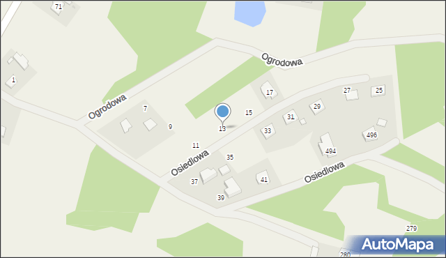 Cmolas, Osiedlowa, 13, mapa Cmolas