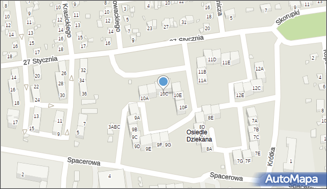 Czeladź, Osiedle Dziekana, 10C, mapa Czeladź