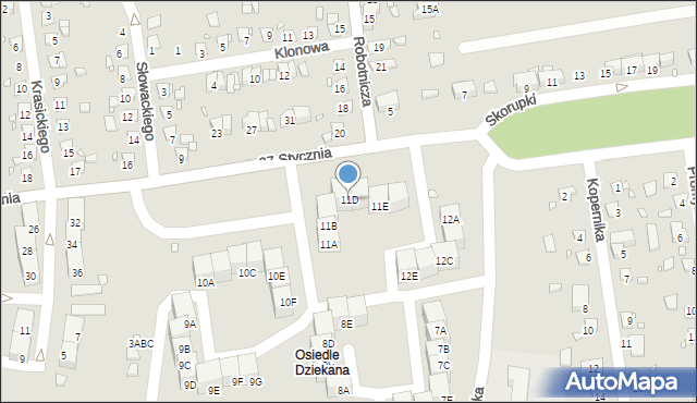 Czeladź, Osiedle Dziekana, 11D, mapa Czeladź