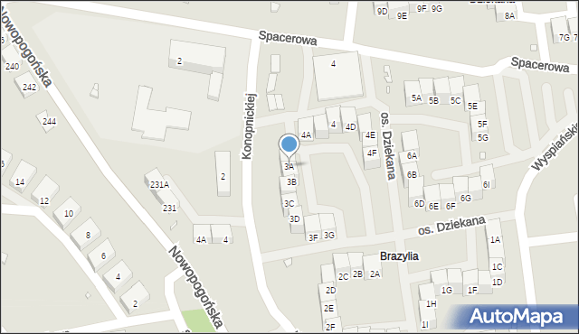 Czeladź, Osiedle Dziekana, 3A, mapa Czeladź