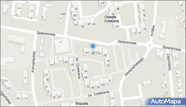 Czeladź, Osiedle Dziekana, 5B, mapa Czeladź