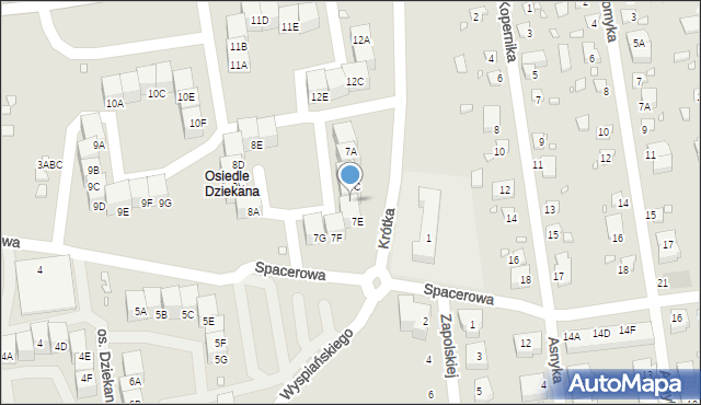 Czeladź, Osiedle Dziekana, 7D, mapa Czeladź