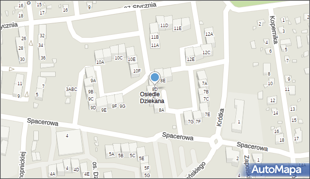 Czeladź, Osiedle Dziekana, 8D, mapa Czeladź