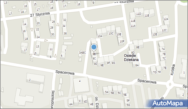 Czeladź, Osiedle Dziekana, 9B, mapa Czeladź