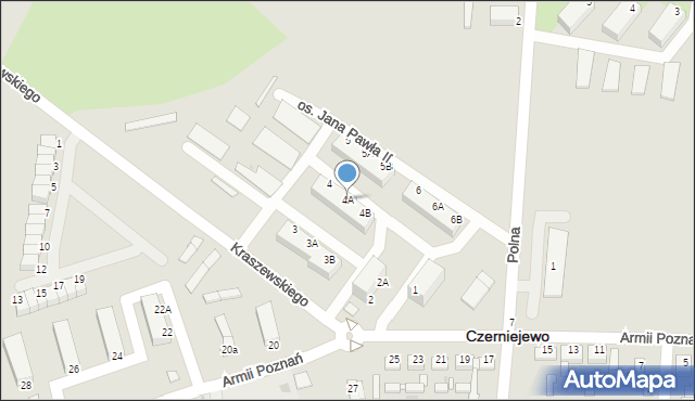 Czerniejewo, Osiedle Papieża Jana Pawła II, 4A, mapa Czerniejewo
