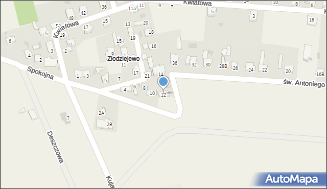 Czerniewice, Osiedlowa, 12, mapa Czerniewice