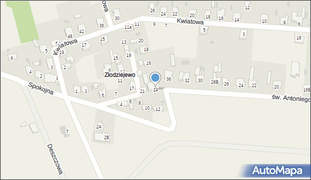 Czerniewice, Osiedlowa, 14, mapa Czerniewice