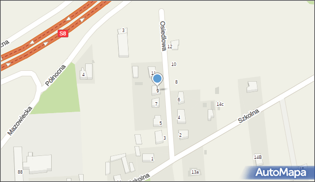 Czerniewice, Osiedlowa, 9, mapa Czerniewice