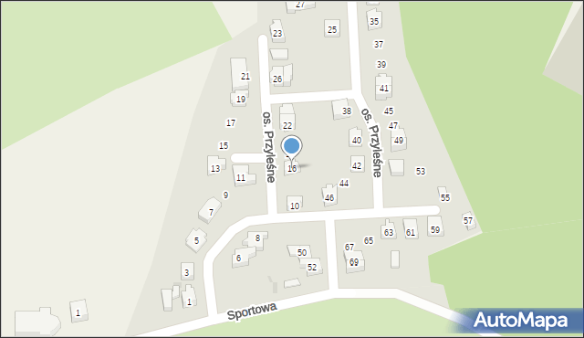 Czernin, Osiedle Przyleśne, 16, mapa Czernin