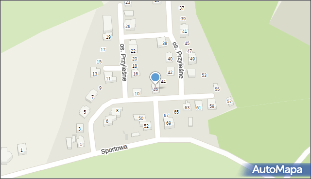 Czernin, Osiedle Przyleśne, 46, mapa Czernin
