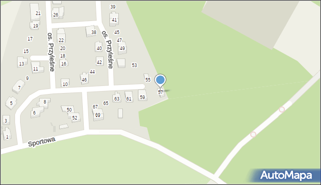 Czernin, Osiedle Przyleśne, 57, mapa Czernin