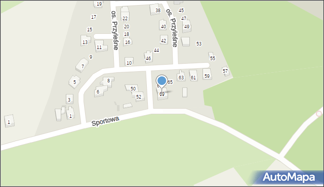 Czernin, Osiedle Przyleśne, 69, mapa Czernin