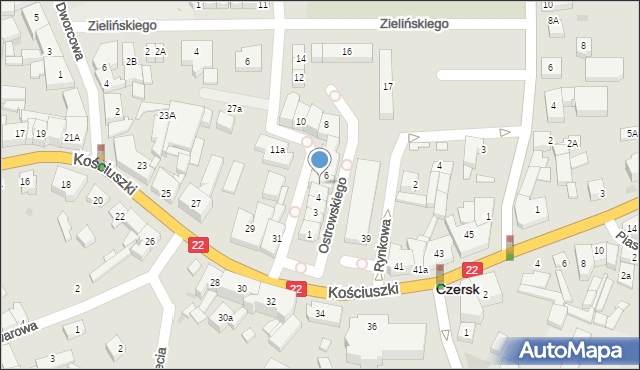 Czersk, Ostrowskiego Józefa, 5, mapa Czersk