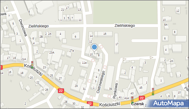 Czersk, Ostrowskiego Józefa, 9, mapa Czersk