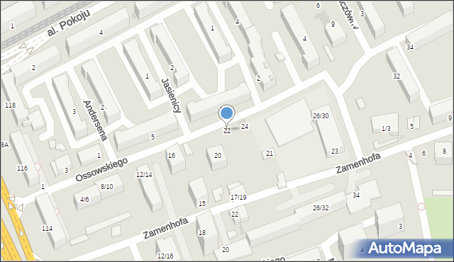 Częstochowa, Ossowskiego Michała, 22, mapa Częstochowy