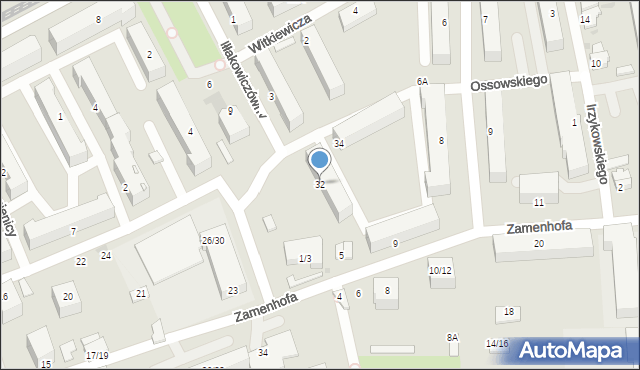 Częstochowa, Ossowskiego Michała, 32, mapa Częstochowy