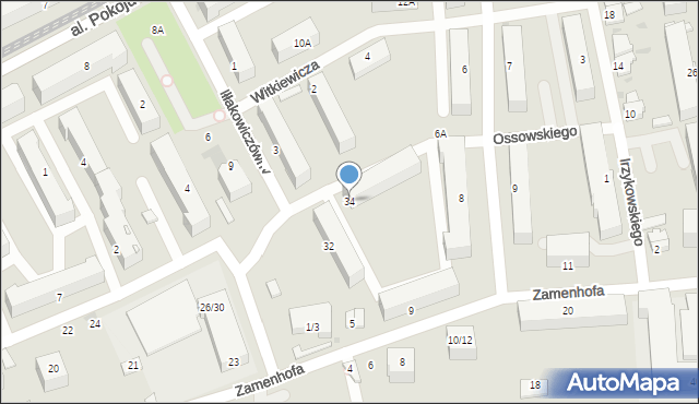 Częstochowa, Ossowskiego Michała, 34, mapa Częstochowy