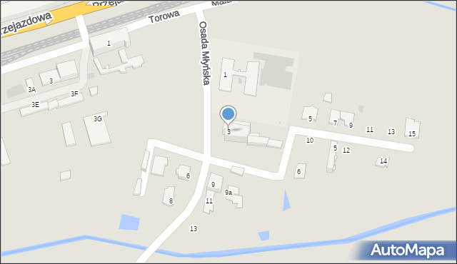 Częstochowa, Osada Młyńska, 3, mapa Częstochowy