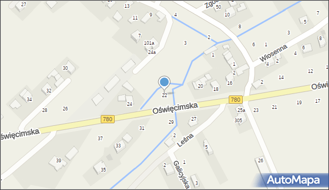 Czułówek, Oświęcimska, 22, mapa Czułówek