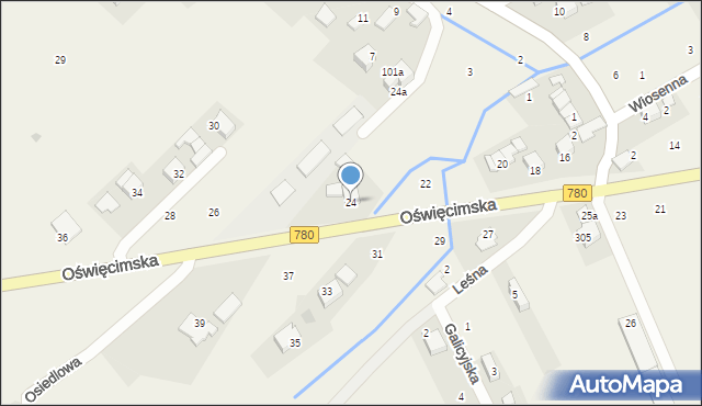 Czułówek, Oświęcimska, 24, mapa Czułówek