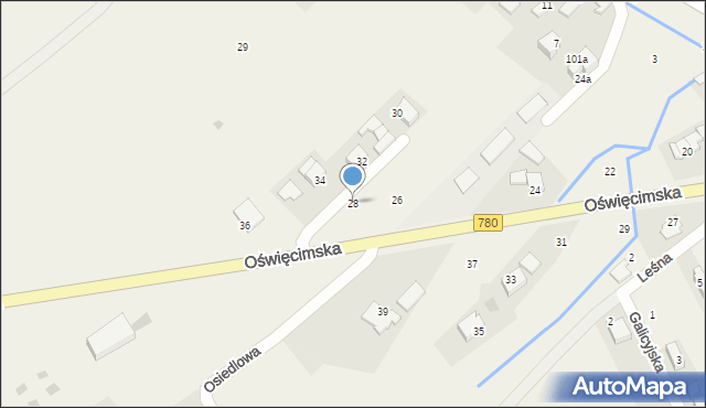 Czułówek, Oświęcimska, 28, mapa Czułówek
