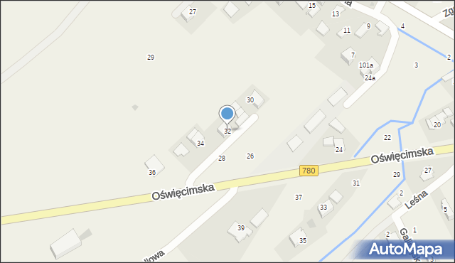 Czułówek, Oświęcimska, 32, mapa Czułówek