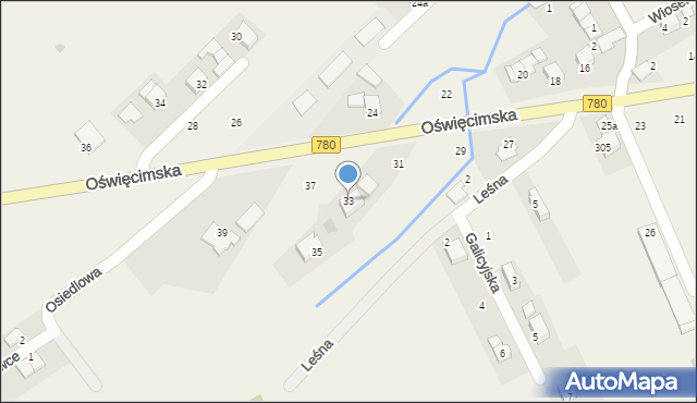 Czułówek, Oświęcimska, 33, mapa Czułówek