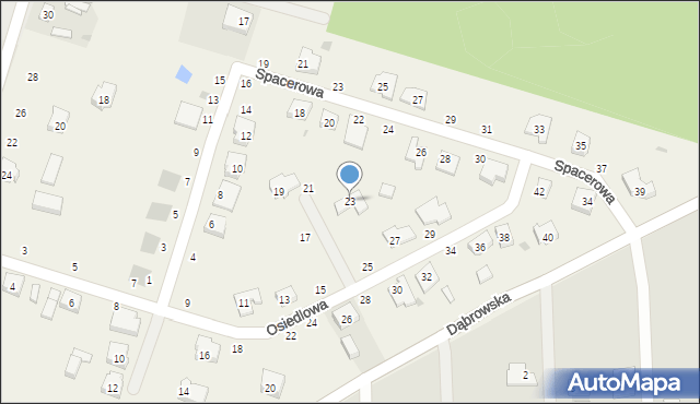 Dąbrowa, Osiedlowa, 23, mapa Dąbrowa