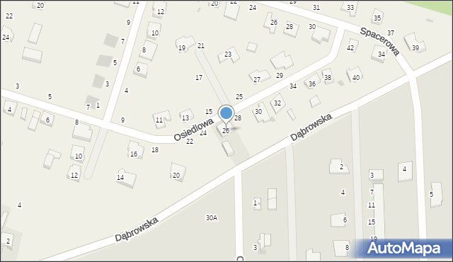 Dąbrowa, Osiedlowa, 26, mapa Dąbrowa