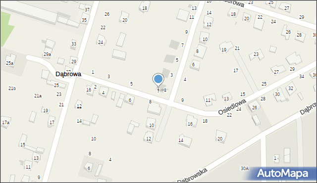 Dąbrowa, Osiedlowa, 7, mapa Dąbrowa
