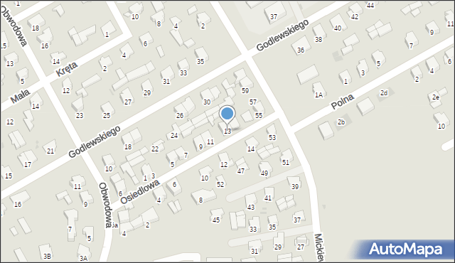 Dąbrowa Białostocka, Osiedlowa, 13, mapa Dąbrowa Białostocka