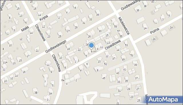 Dąbrowa Białostocka, Osiedlowa, 7, mapa Dąbrowa Białostocka