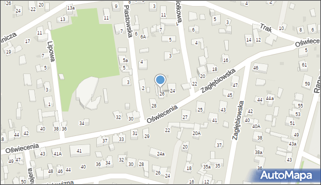 Dąbrowa Górnicza, Oświecenia, 26A, mapa Dąbrowa Górnicza