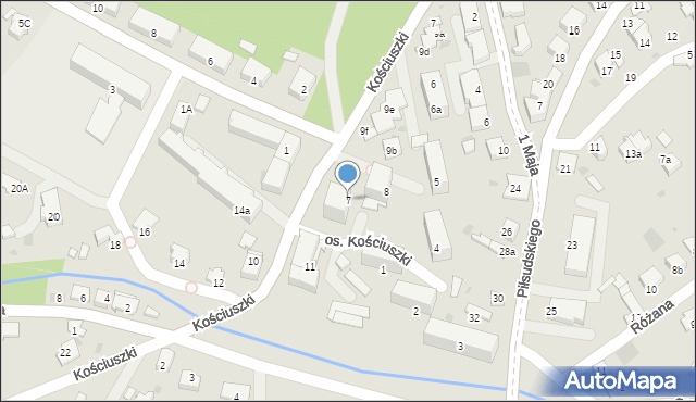 Dąbrowa Tarnowska, Osiedle Kościuszki Tadeusza, gen., 7, mapa Dąbrowa Tarnowska
