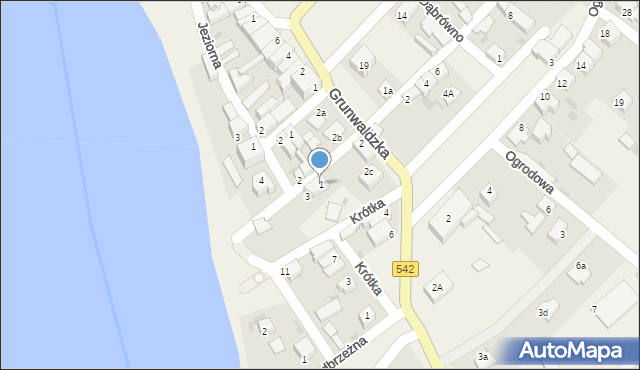 Dąbrówno, Osiedleńcza, 1, mapa Dąbrówno