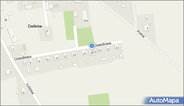 Dalików, Osiedlowa, 18, mapa Dalików