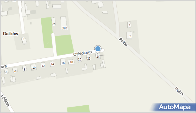 Dalików, Osiedlowa, 24, mapa Dalików