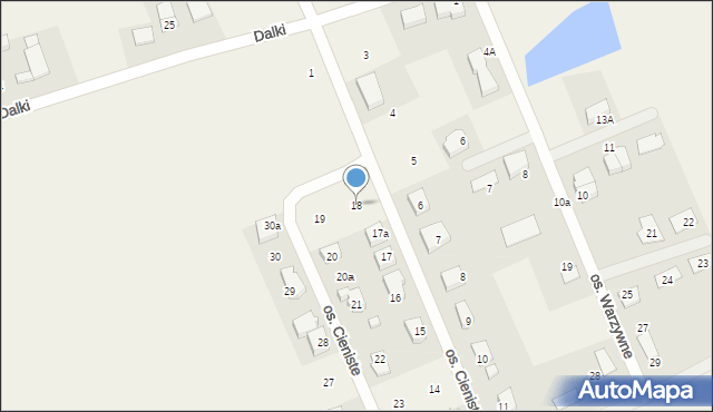 Dalki, Osiedle Cieniste, 18, mapa Dalki