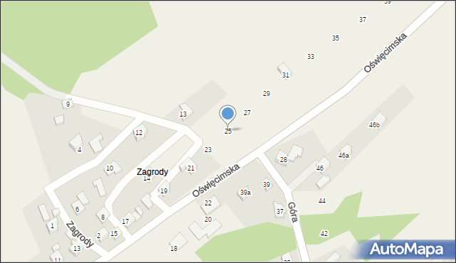 Dankowice, Oświęcimska, 25, mapa Dankowice