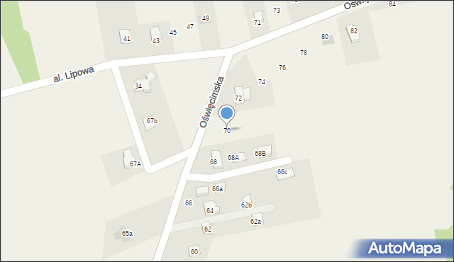 Dankowice, Oświęcimska, 70, mapa Dankowice