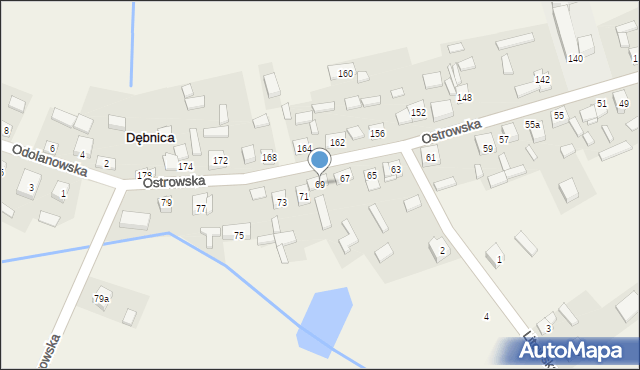 Dębnica, Ostrowska, 69, mapa Dębnica