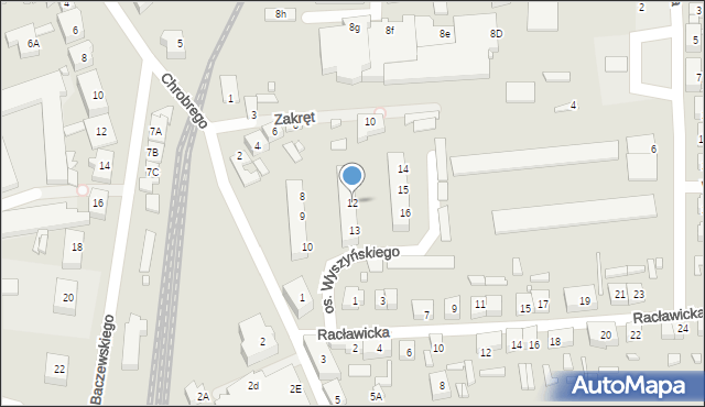 Dębno, Osiedle Wyszyńskiego Stefana, ks. kard., 12, mapa Dębno