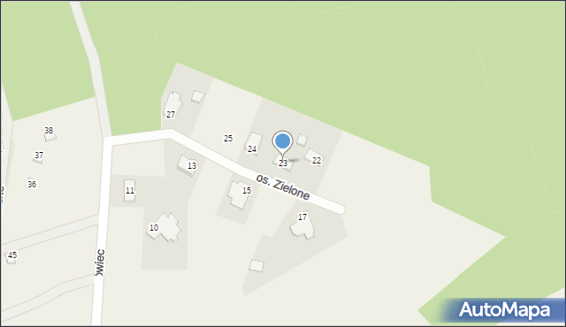 Dębówiec, Osiedle Zielone, 23, mapa Dębówiec