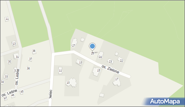 Dębówiec, Osiedle Zielone, 25, mapa Dębówiec