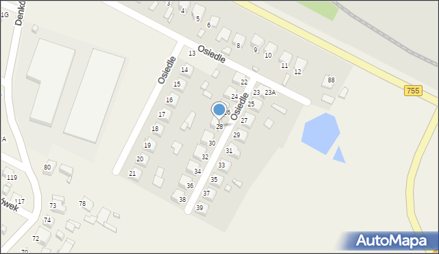Denkówek, Osiedle, 28, mapa Denkówek
