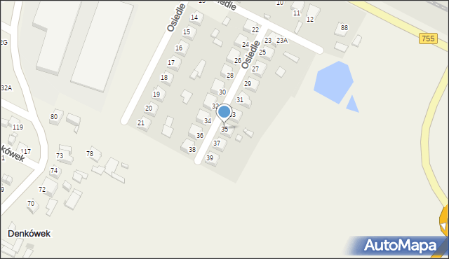 Denkówek, Osiedle, 35, mapa Denkówek